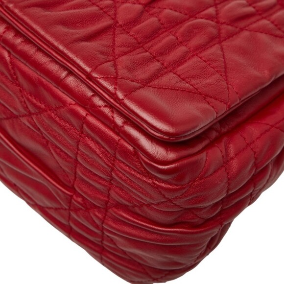 CHRISTIAN DIOR Red Leather Shoulder Bag - Picture 5 of 10